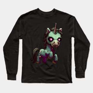 Spooky magical zombie unicorn Long Sleeve T-Shirt